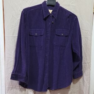 Men's Deep Purple Corduroy Button Down Shirt